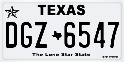 TX license plate DGZ6547