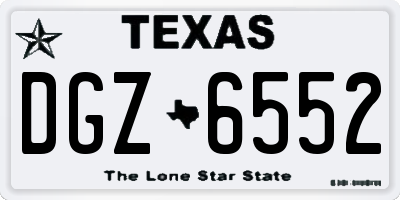 TX license plate DGZ6552