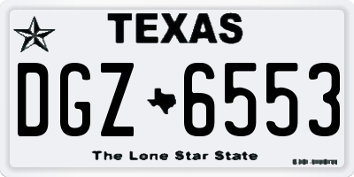 TX license plate DGZ6553