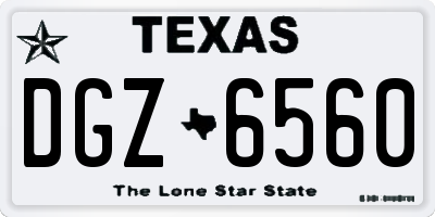 TX license plate DGZ6560