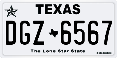 TX license plate DGZ6567