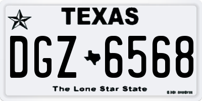 TX license plate DGZ6568