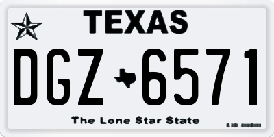 TX license plate DGZ6571
