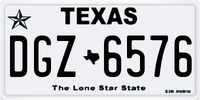 TX license plate DGZ6576