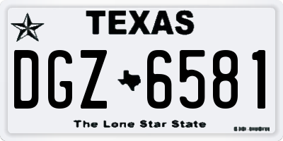 TX license plate DGZ6581