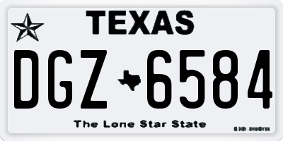 TX license plate DGZ6584