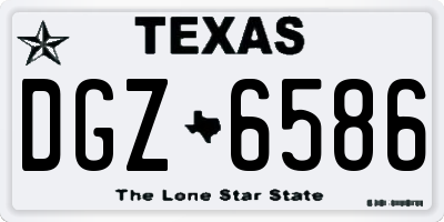 TX license plate DGZ6586