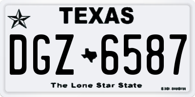 TX license plate DGZ6587