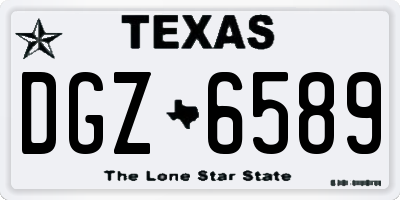 TX license plate DGZ6589