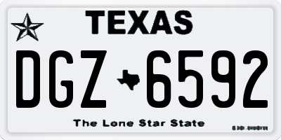 TX license plate DGZ6592