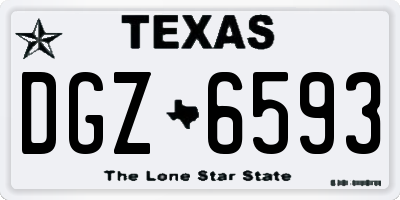 TX license plate DGZ6593