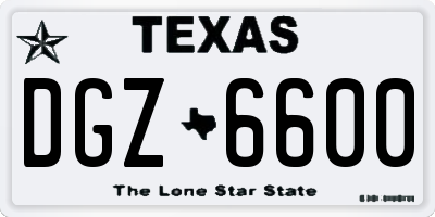 TX license plate DGZ6600