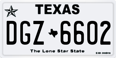 TX license plate DGZ6602