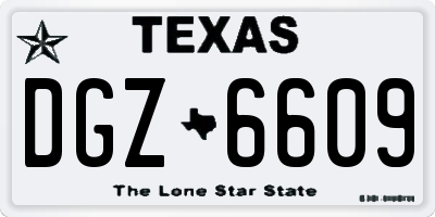 TX license plate DGZ6609