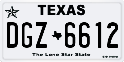 TX license plate DGZ6612