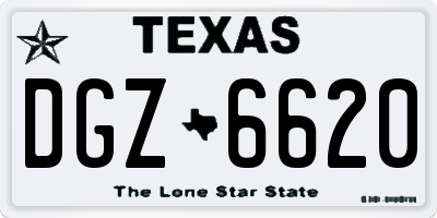 TX license plate DGZ6620