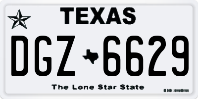 TX license plate DGZ6629
