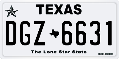TX license plate DGZ6631