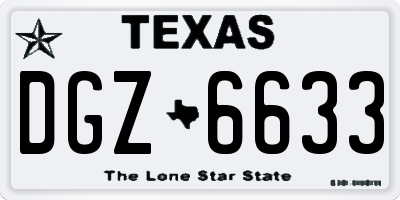 TX license plate DGZ6633