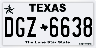 TX license plate DGZ6638