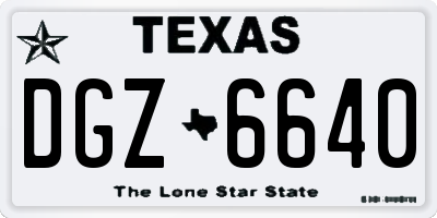 TX license plate DGZ6640