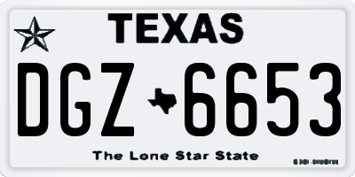 TX license plate DGZ6653