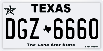 TX license plate DGZ6660