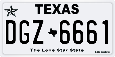 TX license plate DGZ6661