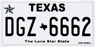 TX license plate DGZ6662