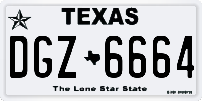 TX license plate DGZ6664