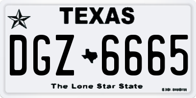 TX license plate DGZ6665