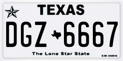 TX license plate DGZ6667