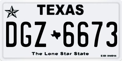 TX license plate DGZ6673