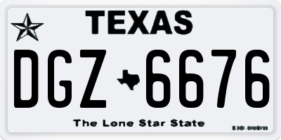 TX license plate DGZ6676