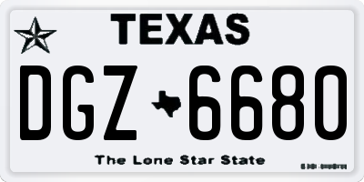 TX license plate DGZ6680