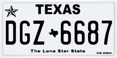 TX license plate DGZ6687