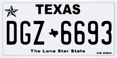 TX license plate DGZ6693