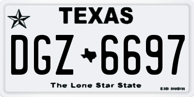 TX license plate DGZ6697