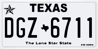 TX license plate DGZ6711