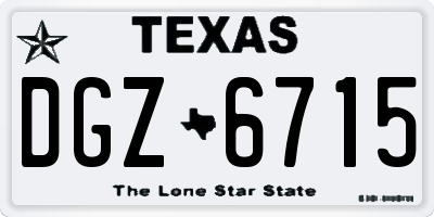 TX license plate DGZ6715