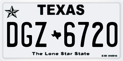 TX license plate DGZ6720
