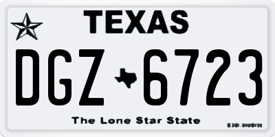 TX license plate DGZ6723