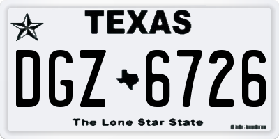 TX license plate DGZ6726