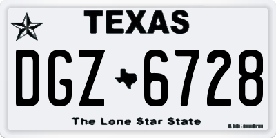 TX license plate DGZ6728