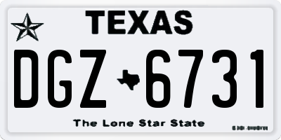 TX license plate DGZ6731