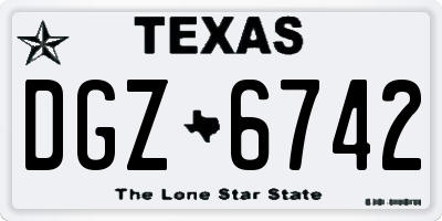 TX license plate DGZ6742