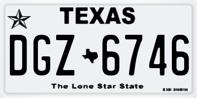 TX license plate DGZ6746