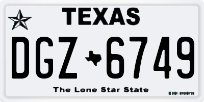 TX license plate DGZ6749