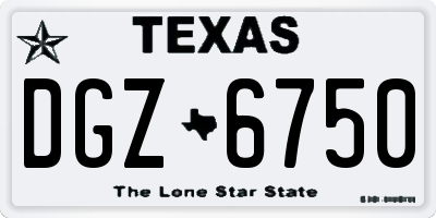 TX license plate DGZ6750
