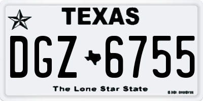 TX license plate DGZ6755